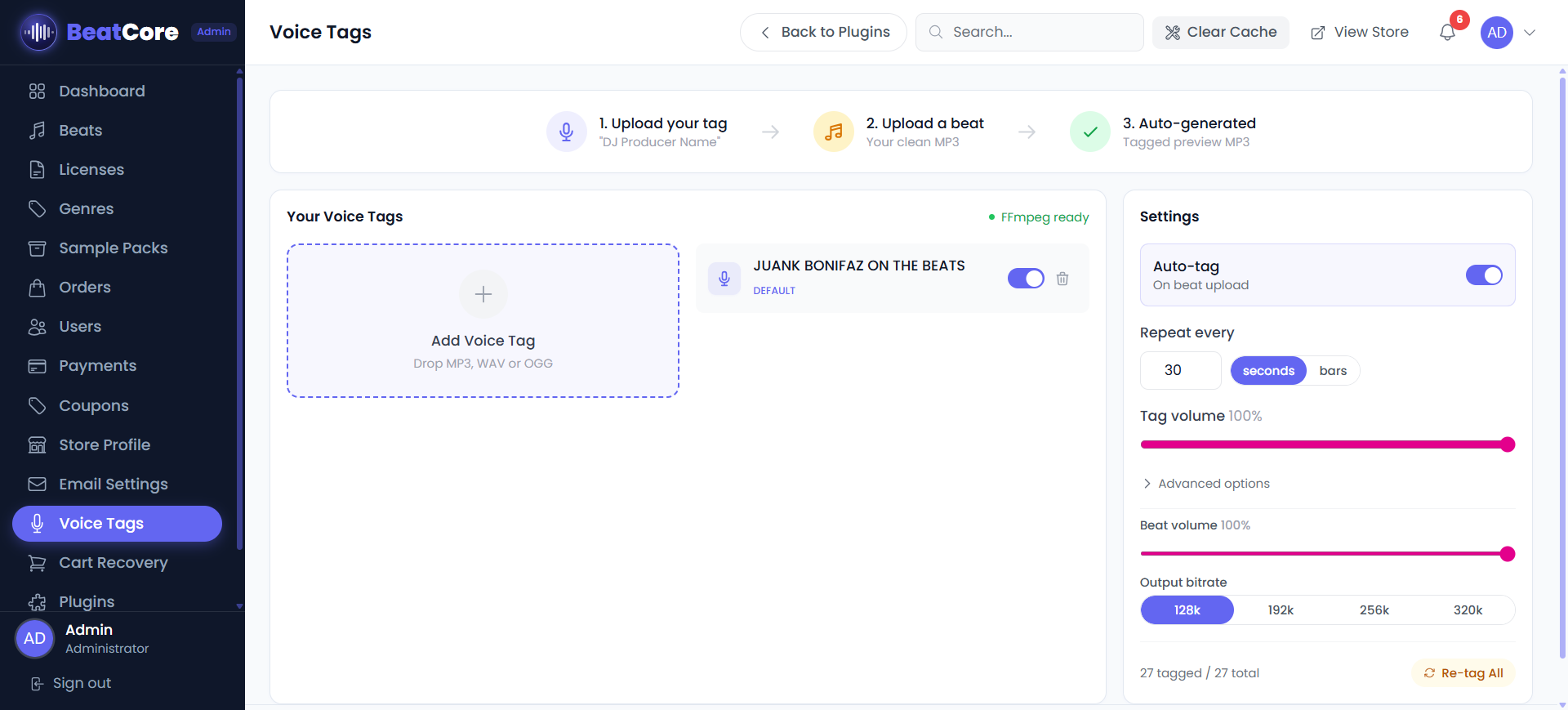 Voice Tag — Settings